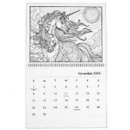 Fantasy Häst Färgläggning Kalender