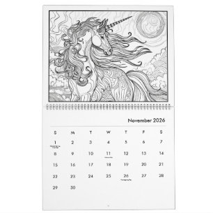 Fantasy Häst Färgläggning Kalender