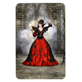 Fantasy Häxa - Medeltida Slott Halloween Konst Magnet