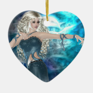 Fantasy Himlar Siren Julgransprydnad Keramik