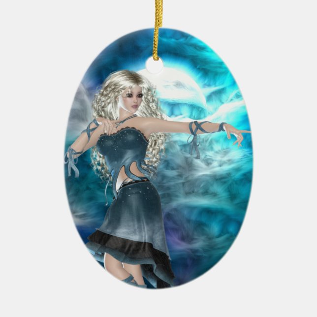 Fantasy Himlar Siren Julgransprydnad Keramik (Framsidan)