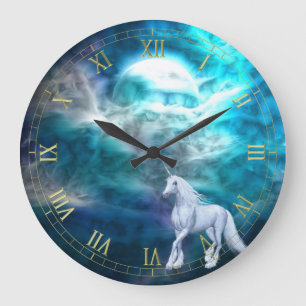 Fantasy Himlar Unicorn Wall Clock Stor Klocka