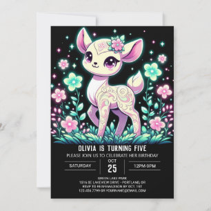 Fantasy Hjort Digital Birthday Inbjudningar