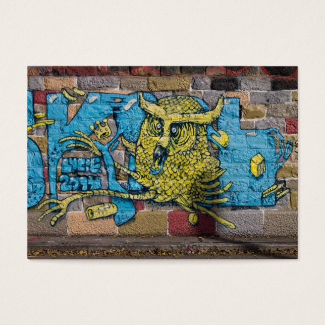 Fantasy Horned Uggla Graffiti Visitkort (Framsidan)