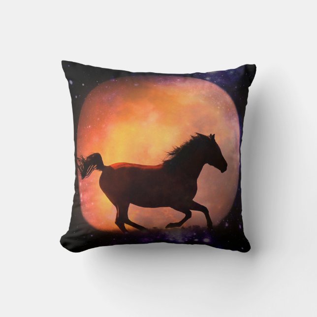 Fantasy Horse and Måne Decor Pillow Kudde (Framsida)
