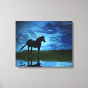 Fantasy Horse and Måne Fine Art Photography Canvastryck