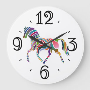 Fantasy Horse Animal Print Stor Klocka