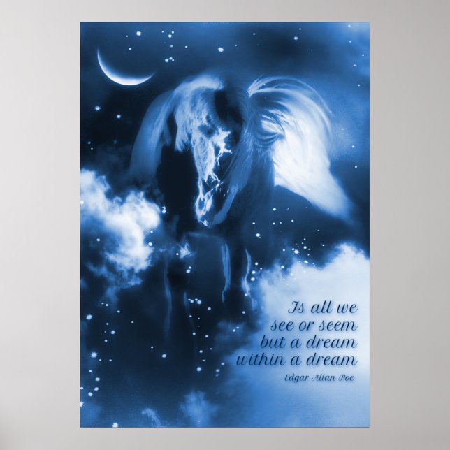 Fantasy Horse Edgar Allan Poe Poster (Framsidan)