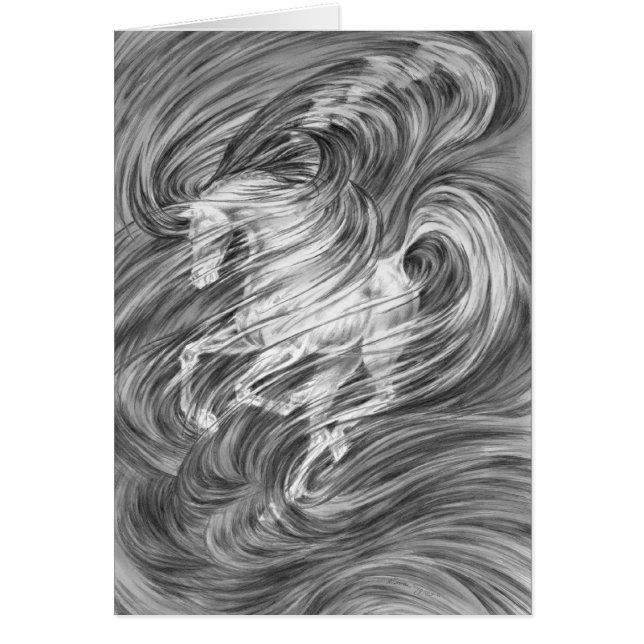 Fantasy Horse Teckning av Kelli Svan Hälsningskort (Framsidan)