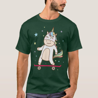 Fantasy Horse Unicorn på Skateboard T Shirt