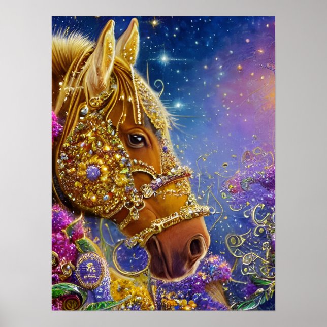 Fantasy Horse with Gemstones and Jewels Poster (Framsidan)