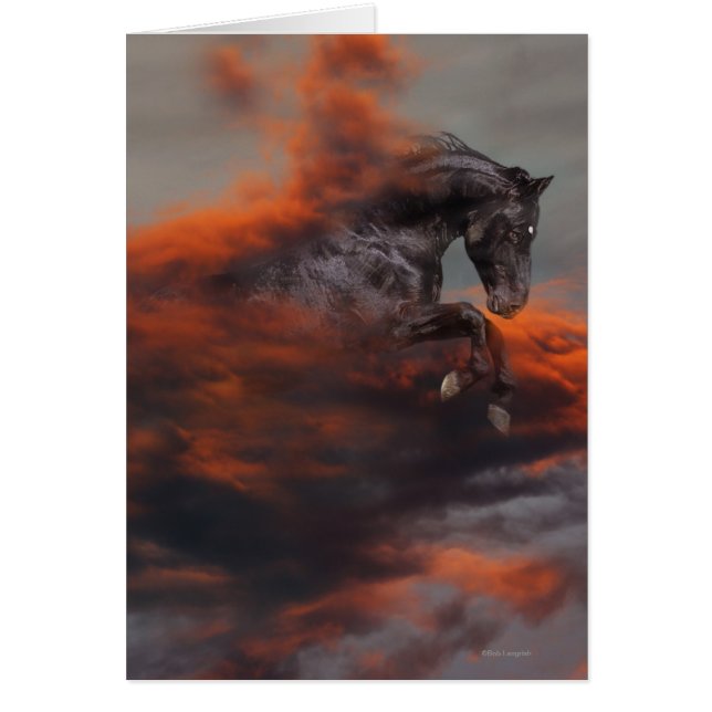 Fantasy Horses: Clouds Hälsningskort (Framsidan)