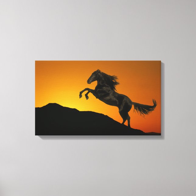 Fantasy Horses: Mountain Sunset Canvastryck (Framsida)