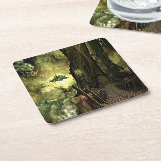 Fantasy i Amazonas Underlägg Papper Kvadrat (Vinklad)