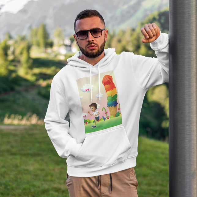 Fantasy Ice Cream Cone med Lycklig Running Boy Hoodie (Skapare uppladdad)