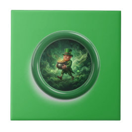 Fantasy Image Leprechaun Carrying Pot Of Gold Kakelplatta