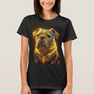 Fantasy Image Neon Yellow English Bulldog T Shirt
