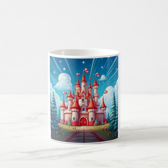 Fantasy Image Of A Candy Cane Castle Kaffemugg (Center)