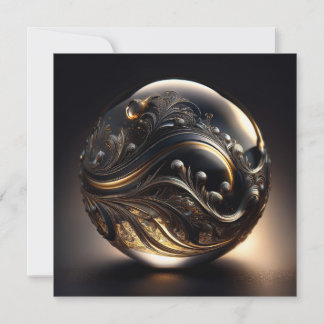 Fantasy Image Of a Grey Transparent Ball With Art Inbjudningar