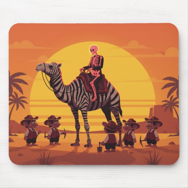 Fantasy Image of Skeleton Riding Striped Camel Musmatta (Framsidan)