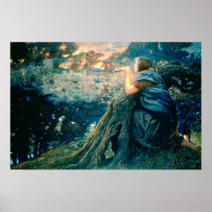 "Fantasy in Twilight" av Edward Robert Hughes Poster