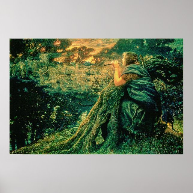 "Fantasy in Twilight" av Edward Robert Hughes Poster (Framsidan)