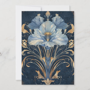 Fantasy Iris Type Flower Illustration Hej Flat Kort