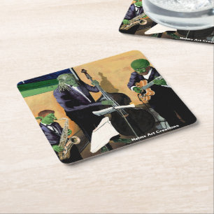 Fantasy Jazz Blues Musician Art Papper Underlägg Kvadrat