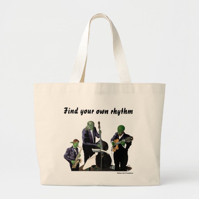 Fantasy Jazz Blues Musician Art Tote Bag Jumbo Tygkasse (Framsidan)