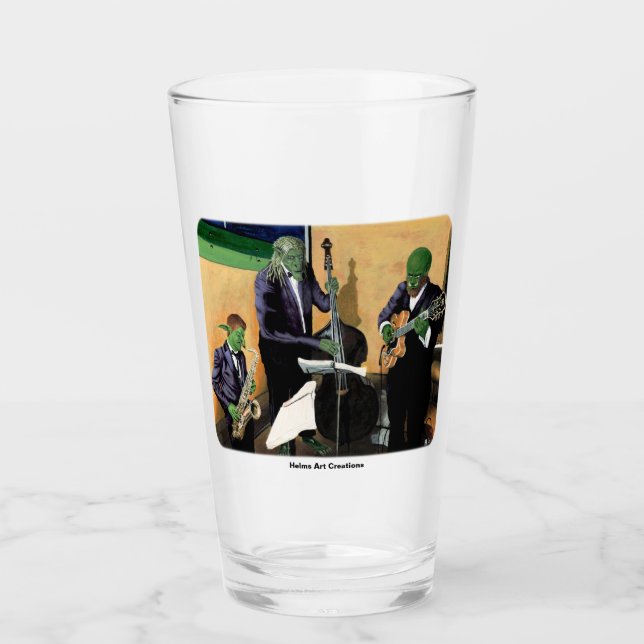 Fantasy Jazz Blues Musiker Art Glass Kopp (Framsida)