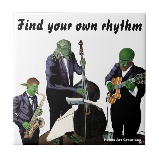 Fantasy Jazz Musician Art Ceramic Tile Kakelplatta (Framsidan)