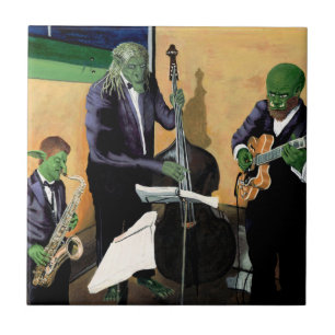 Fantasy Jazz Musician Art Decorative Tile Kakelplatta