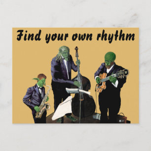 Fantasy Jazz Musician Art Postcard Vykort