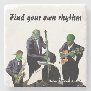 Fantasy Jazz Musician Art Stone Underlägg