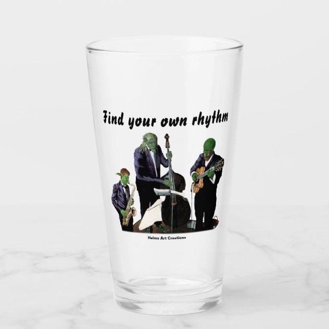 Fantasy Jazz Musiker Art Drinking Glass Glaskopp (Framsida)