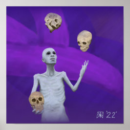 Fantasy Juggler Juggler Juggling Döskallars Art Sk Poster