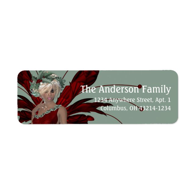 Fantasy julfairy Address Label - blonde Returadress Etikett (Framsidan)
