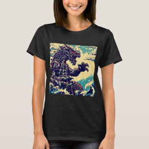 Fantasy Kaiju Anime - Woodcut 4 T Shirt