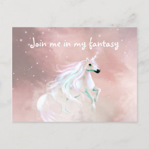 Fantasy-kärleksfull unicorn vykort