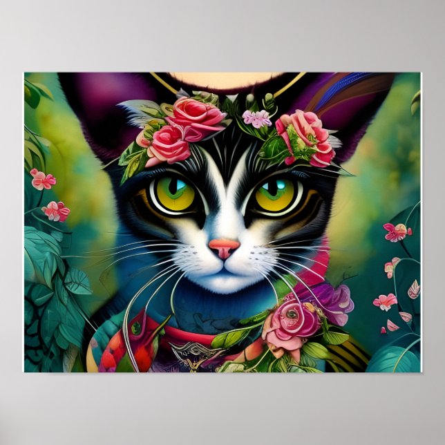 Fantasy Katt Väggkonst affisch (Framsidan)