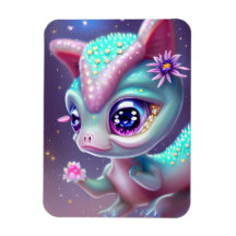 Fantasy Kawaii söt och vidsträckt baby dinosaur