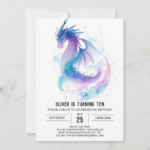 Fantasy Kids' Mythical Dragon Birthday Inbjudningar