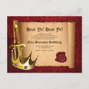 Fantasy Knight Medieval Pub Mitzvah Spara datum Vykort