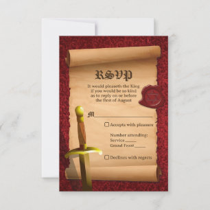 Fantasy Knight Sword Medieval Times Pub Mitzvah OSA Kort