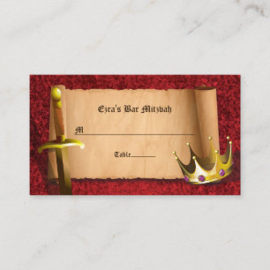 Fantasy Knight Sword Medieval Times Pub Mitzvah Placeringskort