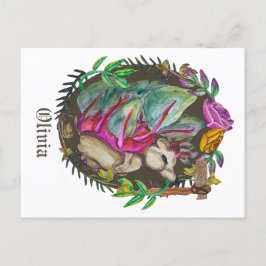Fantasy kohlrabi hedgehog - söt hedgehog vykort
