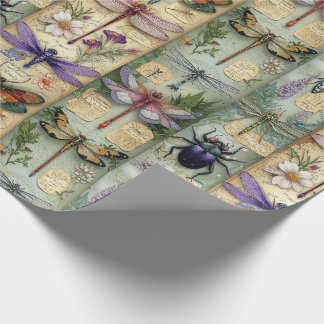 Fantasy Kryp Wrapping Papper Whimsical Insekt Gift Presentpapper