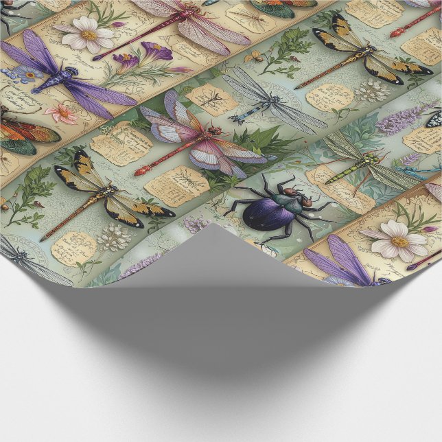 Fantasy Kryp Wrapping Papper Whimsical Insekt Gift Presentpapper (Hörn)