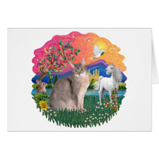 Fantasy Land (ff) - Blue Abyssinian cat Hälsningskort