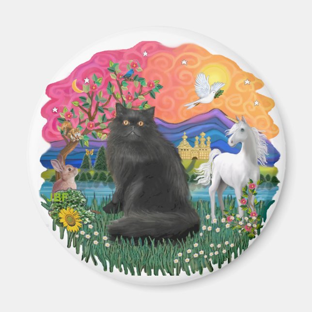 Fantasy Land (ff) - Perserkat (svart) Magnet (Framsidan)